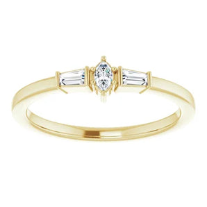 Marquise and Baguette Diamond Ring