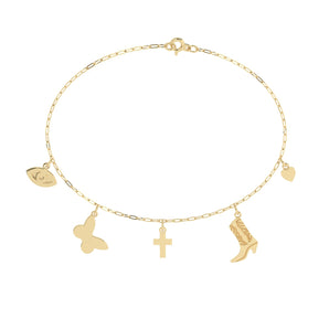 Build Your Own Five Charm Bracelet | 10k Yellow Gold