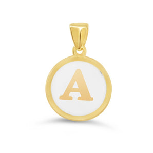 Disc Initial Pendant Necklace | 10k Yellow Gold