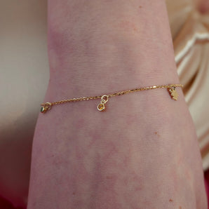 Build Your Own Two Charm Bracelet | 10k Yellow Gold