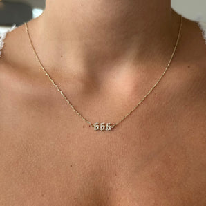 666 Angel Number Pave Necklace