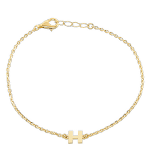 gold vermeil single initial bracelet