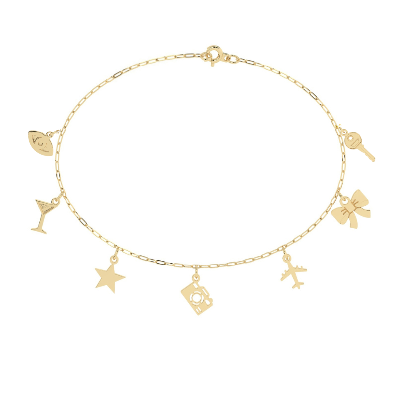 Build Your Own Seven Charm Bracelet 10k Yellow Gold