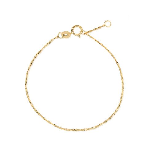 Singapore Chain Bracelet | Dainty Diamond Solid Gold 7 / 10k White Gold