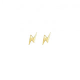 yellow gold lightning bolt stud