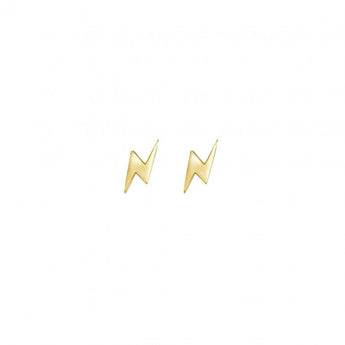 yellow gold lightning bolt stud