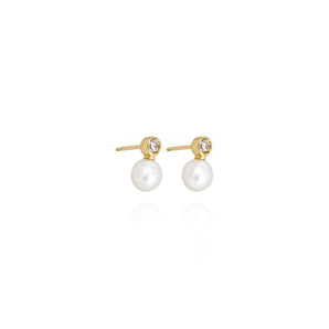 CZ Pearl Drop Earrings