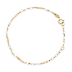 Enamel Bead Bracelet | 10k Yellow Gold