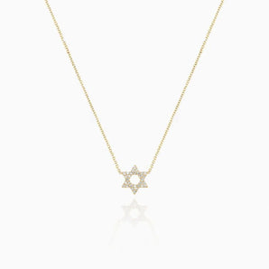 14k Dainty Magen David Diamond Necklace