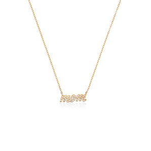 Diamond Script Mom Necklace