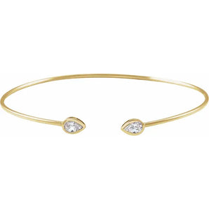 Pear Diamond Bangle Bracelet