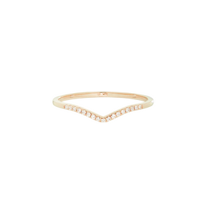 Dainty Pave Half Diamond Curve Band