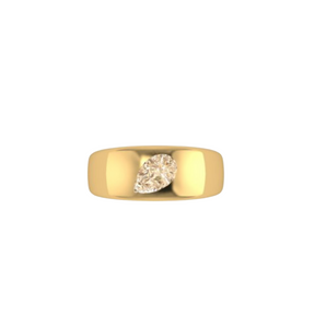 Bold Embedded Pear Cut Ring
