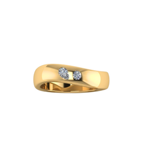Bold Wave Embedded Diamond Ring