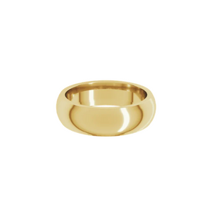 6mm Men's Classic Round Wedding Band