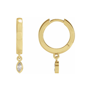 Marquise Diamond Dangling Hoops