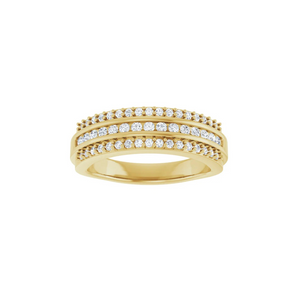 Triple Row Dainty Partial Eternity Ring