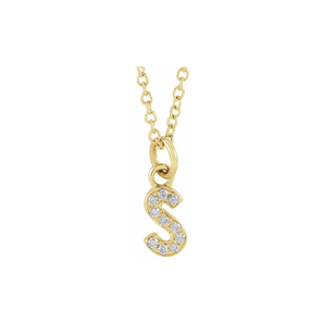 Petite Bubble Initial Natural Diamond Necklace
