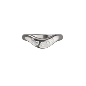 Contour Embedded Diamond Ring