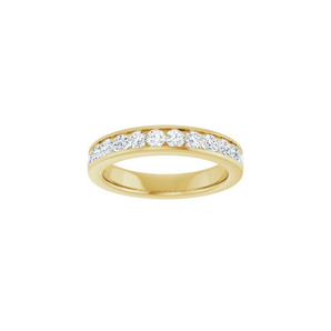 Round Cut Channel Set Half Eternity Ring