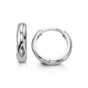 Mini Bold Hoops | White Gold