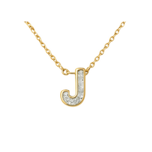 Bezel Initial Cut Diamond Pendant Necklace