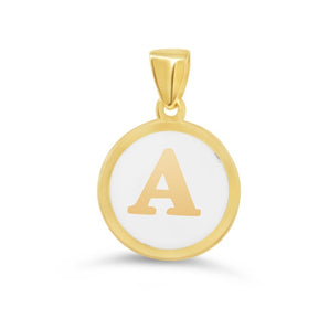 Disc Initial Pendant Necklace | 10k Yellow Gold