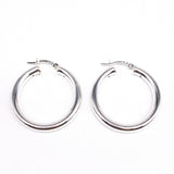 medium silver bold hoops