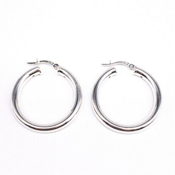 medium silver bold hoops