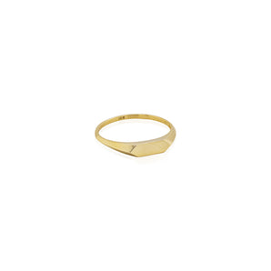 Slim Square Edged Engravable Signet Ring