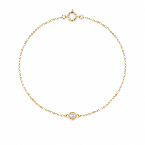 Signature Dainty Natural Round Diamond Bezel Bracelet