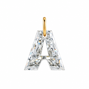 Floating Initial Cut Diamond Pendant Necklace