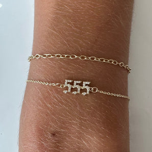 555 Angel Number Pave Bracelet