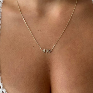 999 Angel Number Pave Necklace