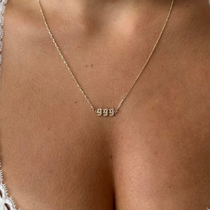 999 Angel Number Pave Necklace