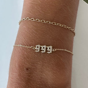 999 Angel Number Pave Bracelet
