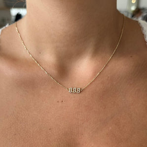 888 Angel Number Pave Necklace