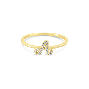 Stackable Diamond Initial Ring