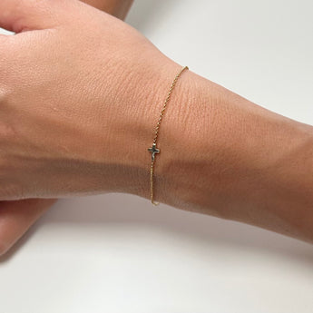 dainty cross bracelet