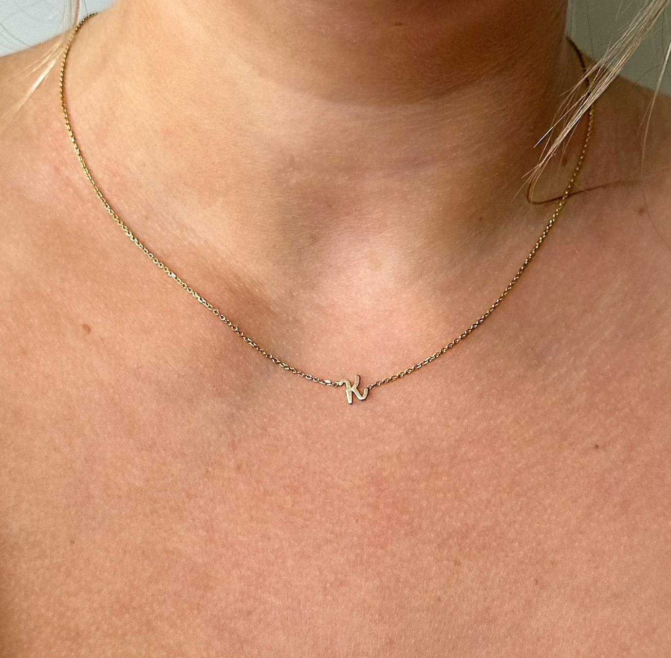 Script Initial Necklace | Dainty Diamond Initial Jewelry