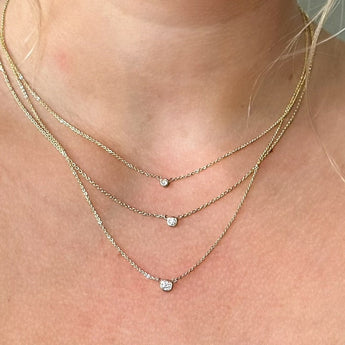 bezel diamond necklace