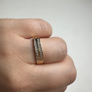 Double Row Natural Diamond Channel Set Ring