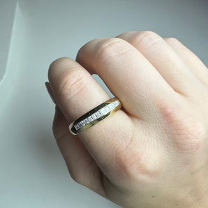 14k Gold and Diamond Channel Set Row Ring