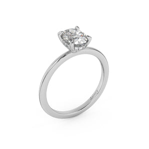 Classic Hidden Halo Oval Cut Engagement Ring