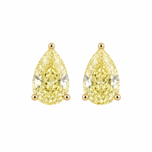 Fancy Yellow Pear Lab Diamond Studs
