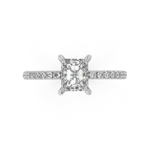 Partial Pave Radiant Cut Engagement Ring