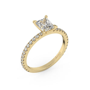 Partial Pave Radiant Cut Engagement Ring
