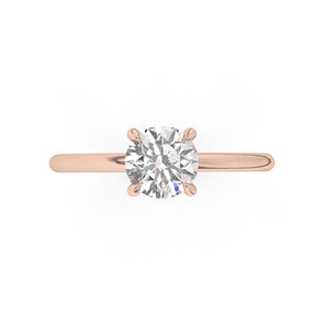 Natural Round Brilliant Cut Solitaire Engagement Ring
