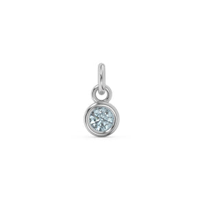 March Birthstone Charm | Sterling Silver
