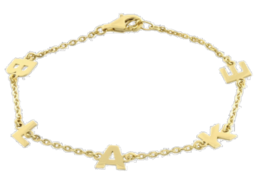 gold vermeil initial bracelet